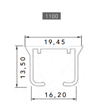 Hvid 1100 Gardinskinne